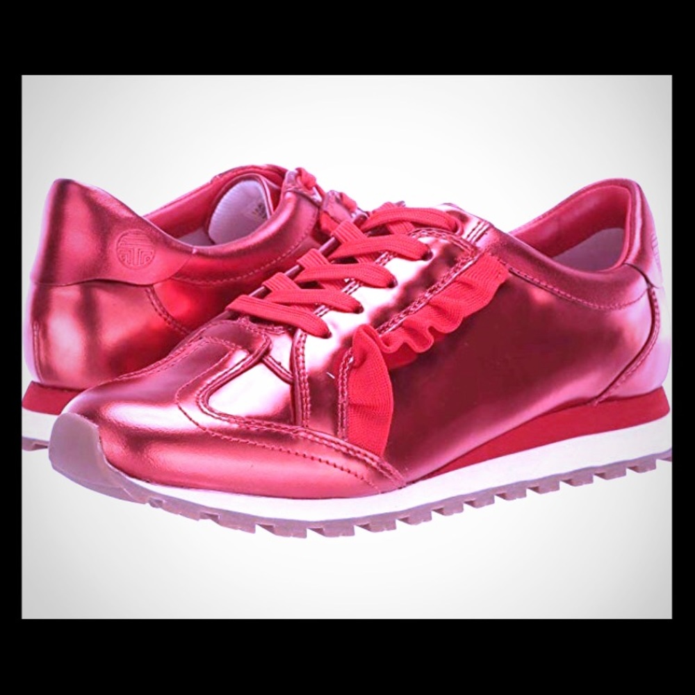 LAST DAY! Red Tory Sport Red Ruffle Trainers